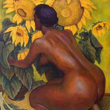 Desnudo con girasoles