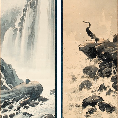 Alma de pez, alma de ave y contemplando la cascada después de la lluvia 魚心鳥心・雨後看泉